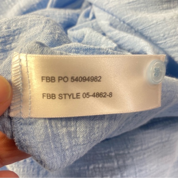 Eloquii Light Blue Button Front Shirt Dress Size 14 Cotton Gauze Midi - Picture 6 of 11